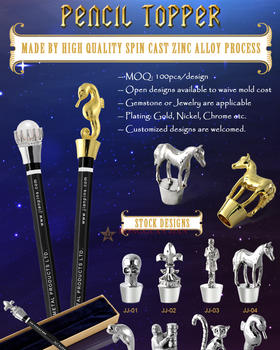 Custom-made Zinc Alloy Pencil Toppers